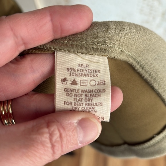 hem & thread tan long line open front light faux suede jacket with side pockets - Picture 12 of 16